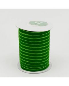 Стрічка оксамитова 0,6 см 45 м. зелена
