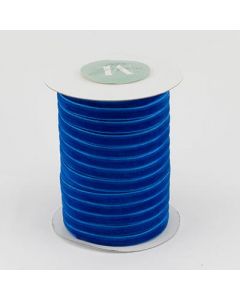Стрічка оксамитова 0,6 см 45 м. синя