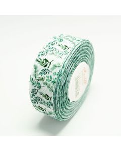 Стрічка репсова 2,5 см зелена гілочка D17625 22,5м.