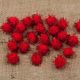 Кульки помпони з блиском 2,0 см, червоного кольору