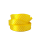 Стрічка атласна в горошок 0,6 см, колір яскраво-жовтий