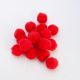  Кульки помпони велюр, 10 мм колір червоний