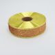 Стрічка атласна новорічна метал 3,8 см D07738, колір золотистий
