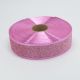Стрічка атласна новорічна метал 3,8 см D07738, колір рожевий
