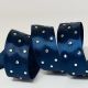 Атласная лента со стразами 2,5 см сапфир