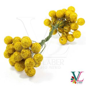 Кульки блискучі декоративні, золотистого кольору