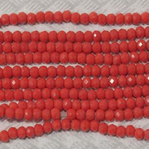 Намистини Ронделли 4,0 мм Однотонні, 33 морквяного кольору