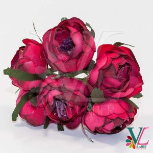 Букет пионов SM15-286 4,0 см, цвет бордовый