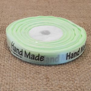 Стрічка атласна Hand Made 1,2 см, колір м'ятний