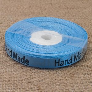 Лента атласная Hand Made 1,2 см, цвет темно-голубой