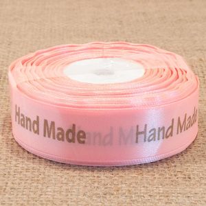 Лента атласная Hand Made 2,5 см, цвет светло-розовый