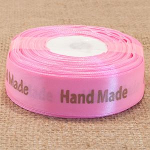 Лента атласная Hand Made 2,5 см, цвет лавандово-розовый