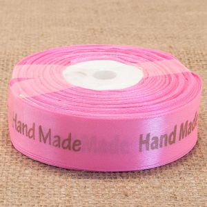 Лента атласная Hand Made 2,5 см, цвет розовый