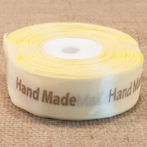 Лента атласная Hand Made 2,5 см, цвет лимонный