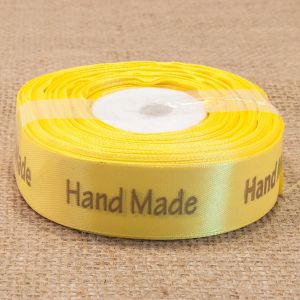 Лента атласная Hand Made 2,5 см, цвет желтый