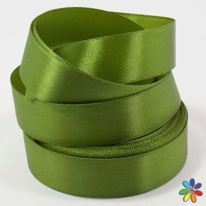 Стрічка атласна однотонна 2,5 см, колір темно-оливковий