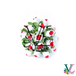 Букет роз 20 (белая основа) 1,5 см, цвет красный