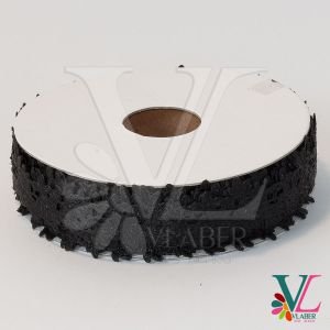 Тесьма атласная “розочка” 2,5 см, цвет черный