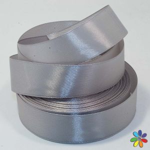 Стрічка атласна однотонна 2,5 см, колір сірий