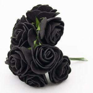 Букет роз из фома 11007 3,5 см, цвет черный