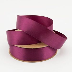 Лента атласная, двухсторонняя 2,5 см, 23 м. вишневая