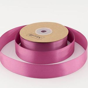 Лента атласная, двухсторонняя 2,5 см, 23 м. сливовая