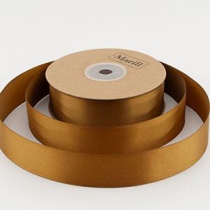 Лента атласная, двухсторонняя 2,5 см, 23 м. коричневая