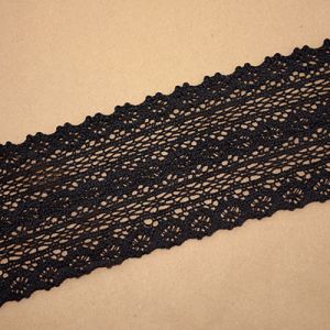 Кружево льняное D30186 черное, 8,5 см, 13,7м.