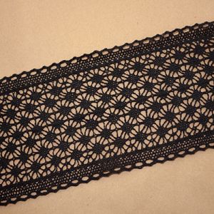 Кружево льняное D30187 черное, 11,0 см. 13,7м.