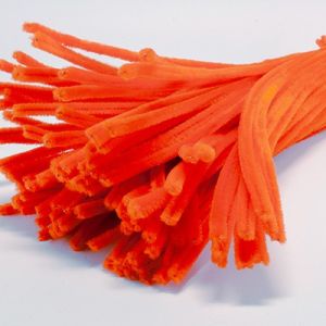 Проволока синельная, пушыстая, оранжевая, 30 см, 100 шт