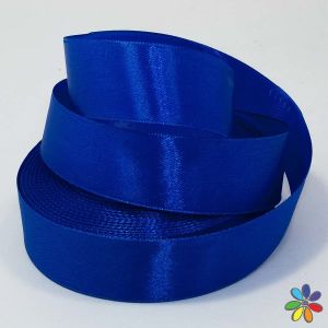 Лента атласная однотонная 2,5 см цвета синий электрик 