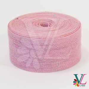 Лента из мешковины 4,0 см, цвет светло-розовый