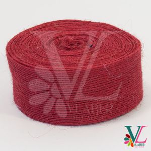 Лента из мешковины 4,0 см, цвет темно-красный