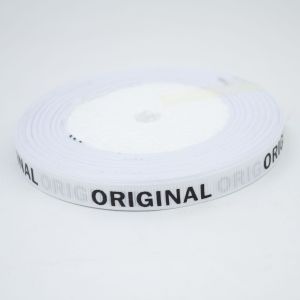 Стрічка репсова біла з написами 0,9 см ORIGINAL