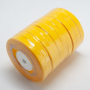 Стрічка репсова 0,9 см (10 рулонів), колір яскраво-жовтий