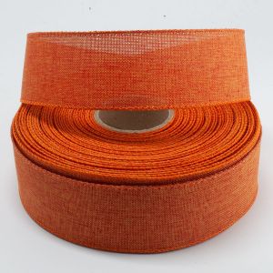 Стрічка кольорова мішковина 4,0 см, 25 ярд, колір помаранчевий