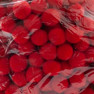 Кульки помпони 1,5 см., 1000 шт VR, колір червоний