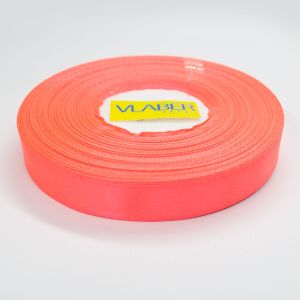 Лента атласная однотонная 1,2 см кораллового цвета