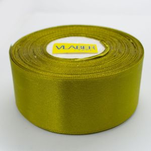 Стрічка атласна однотонна 4,0 см, колір світло-оливковий