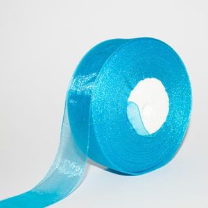 Лента из органзы 2,5 см, бирюзовая