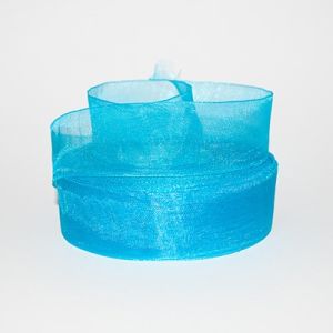 Лента из органзы 2,5 см, бирюзовая