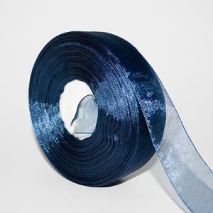 Стрічка з органзи 2,5 см, сапфір