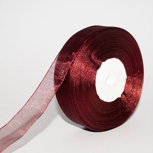 Лента из органзы 2,5 см, бордовая