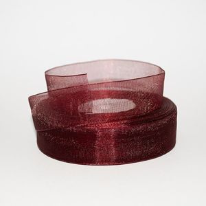 Лента из органзы 2,5 см, бордовая
