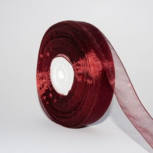 Стрічка з органзи 2,0 см, колір бордовий