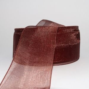 Стрічка з органзи 4,0 см, колір коричневий