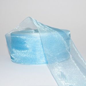Стрічка з органзи 4,0 см, небесний блакитний