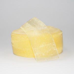 Стрічка з органзи 4,0 см, колір яскраво-жовтий