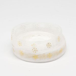 Лента из органзы "Снежника маленькая" 1,2 см 23 м. белая