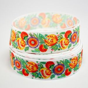 Стрічка репсова 2,5 см дивоквіти